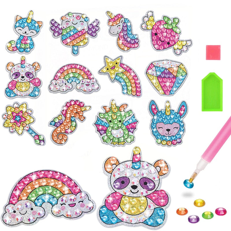 Kids Diamond Painting Stickers 12/kit