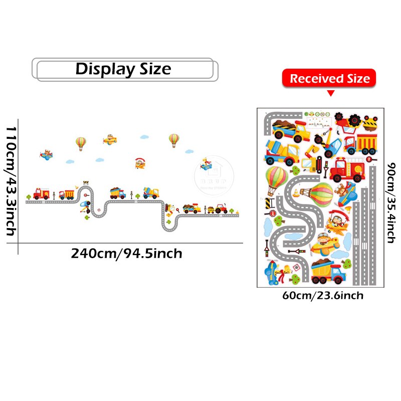 Cartoon Traffic/Road/Cars Wall Stickers