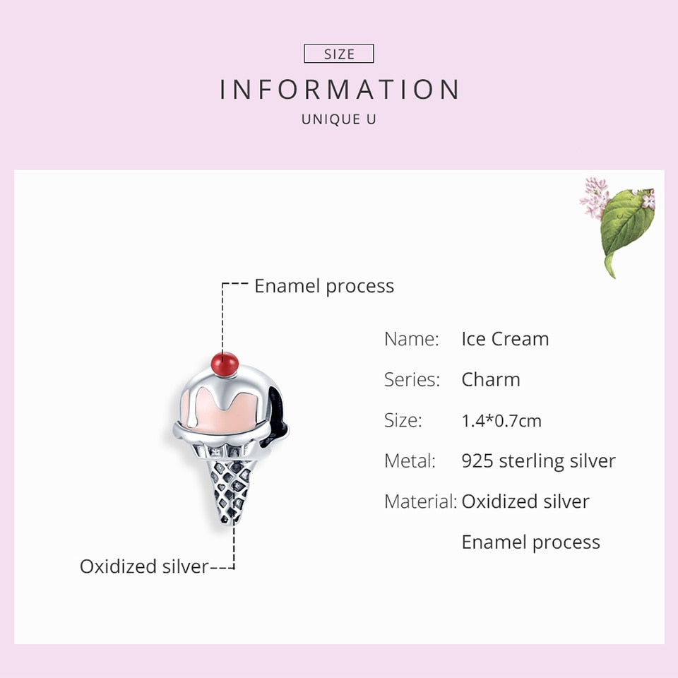 Bamoer Bracelet Summer Series Sweet Cones Charm