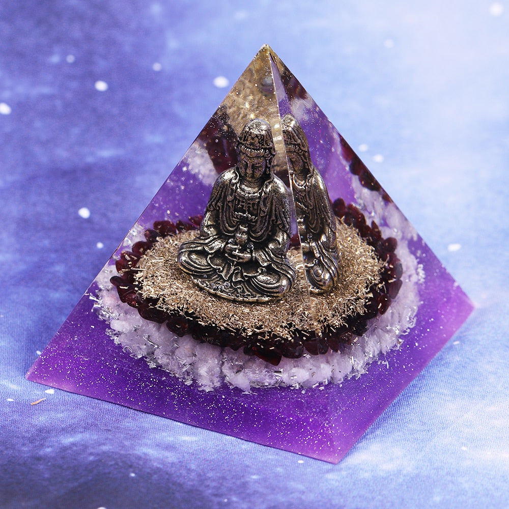 Orgonite Crystal Pyramid Chakra Energy/Protection/Luck