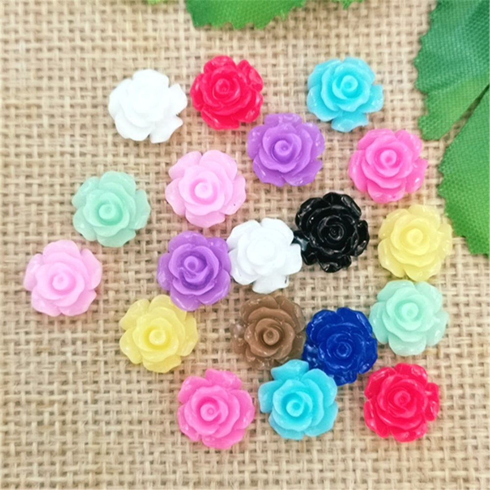 Resin Rose Buds Buttons (80/pack, color options)