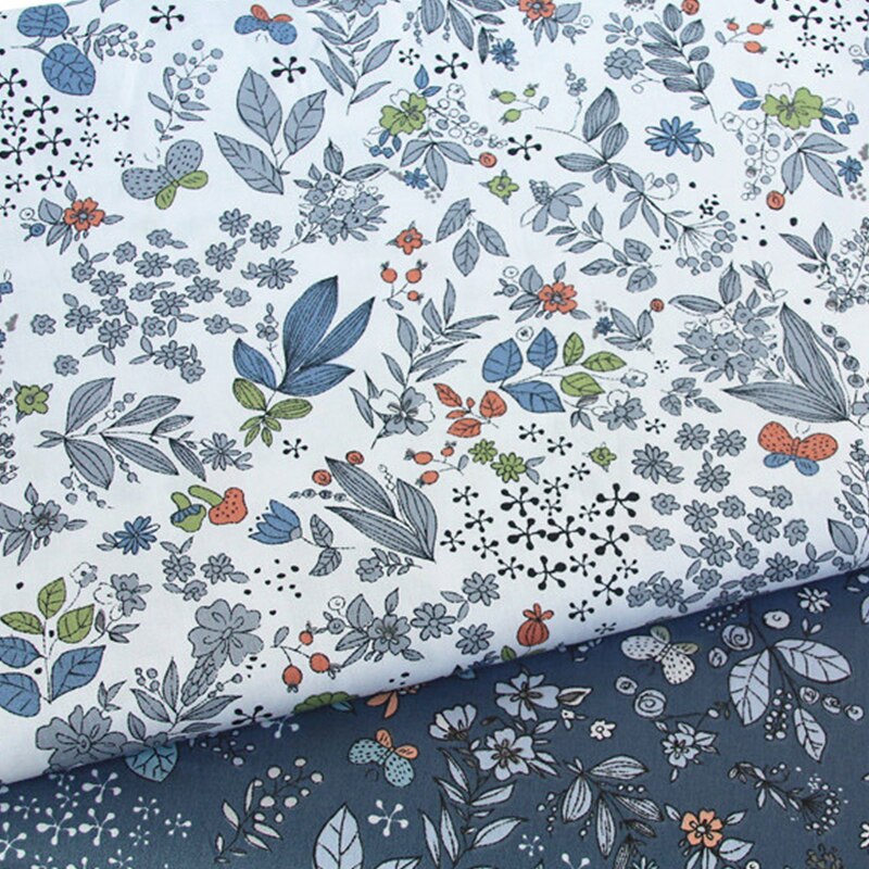 Floral Nature Print Cotton Fabric