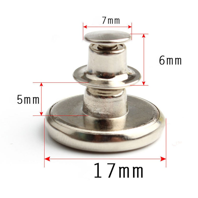 2PCs Snap Fastener Metal Buttons