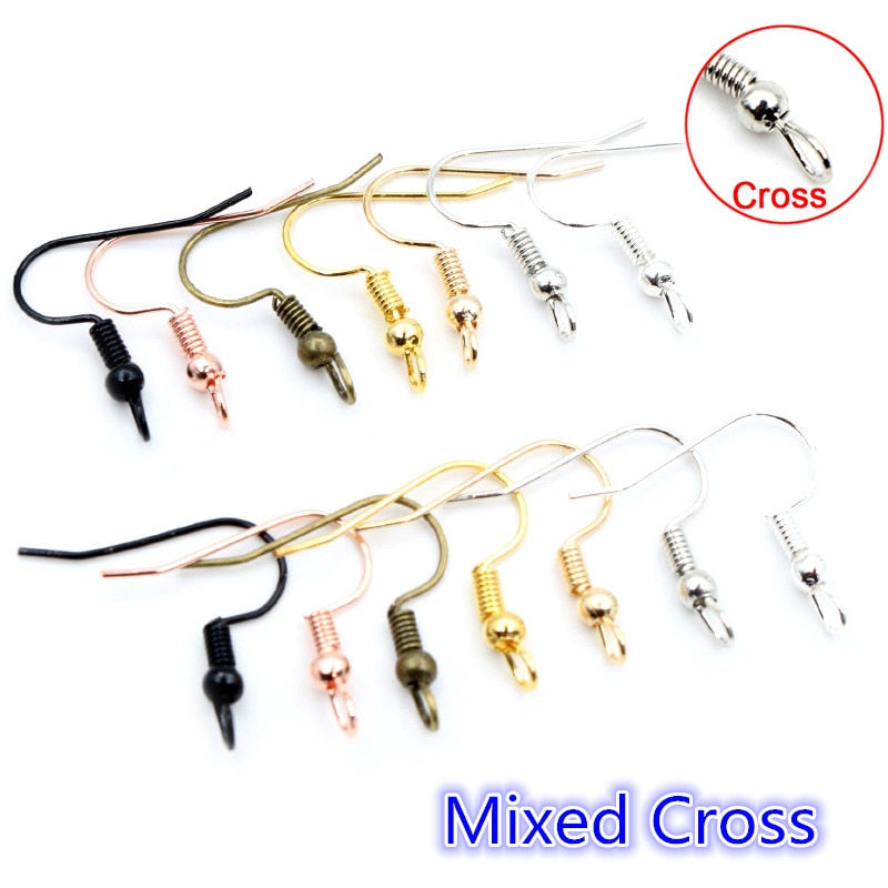 Earring Clasps Hooks 100/lot (color/style options)