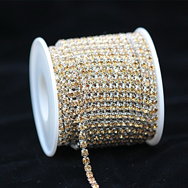 1-10 Yard/Roll Cryistal Rhinestone Trim (2-4mm)