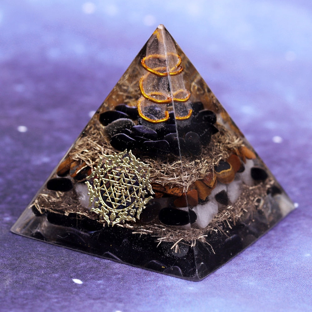 Orgone Crystal Quartz Healing Pyramid