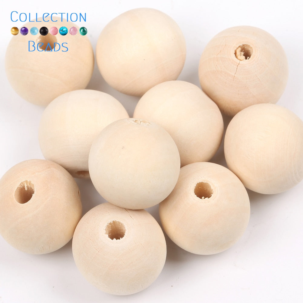 Natural Wood Beads (size options)