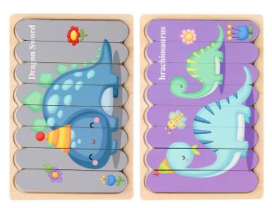 Montessori Double Sided Wooden 3D Puzzles