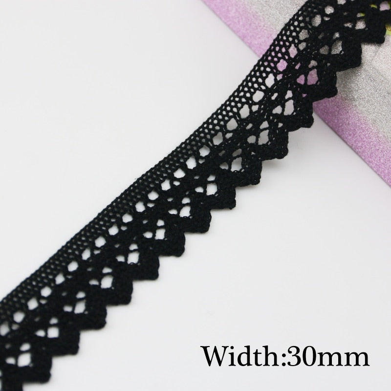 Black Lace Cotton Fabric 5m/roll