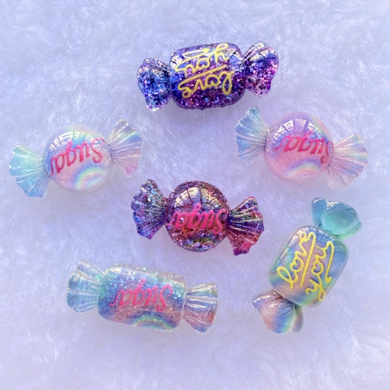 Cute Mini Mixed Candy 3D Resin Charms (12/pack, color options)