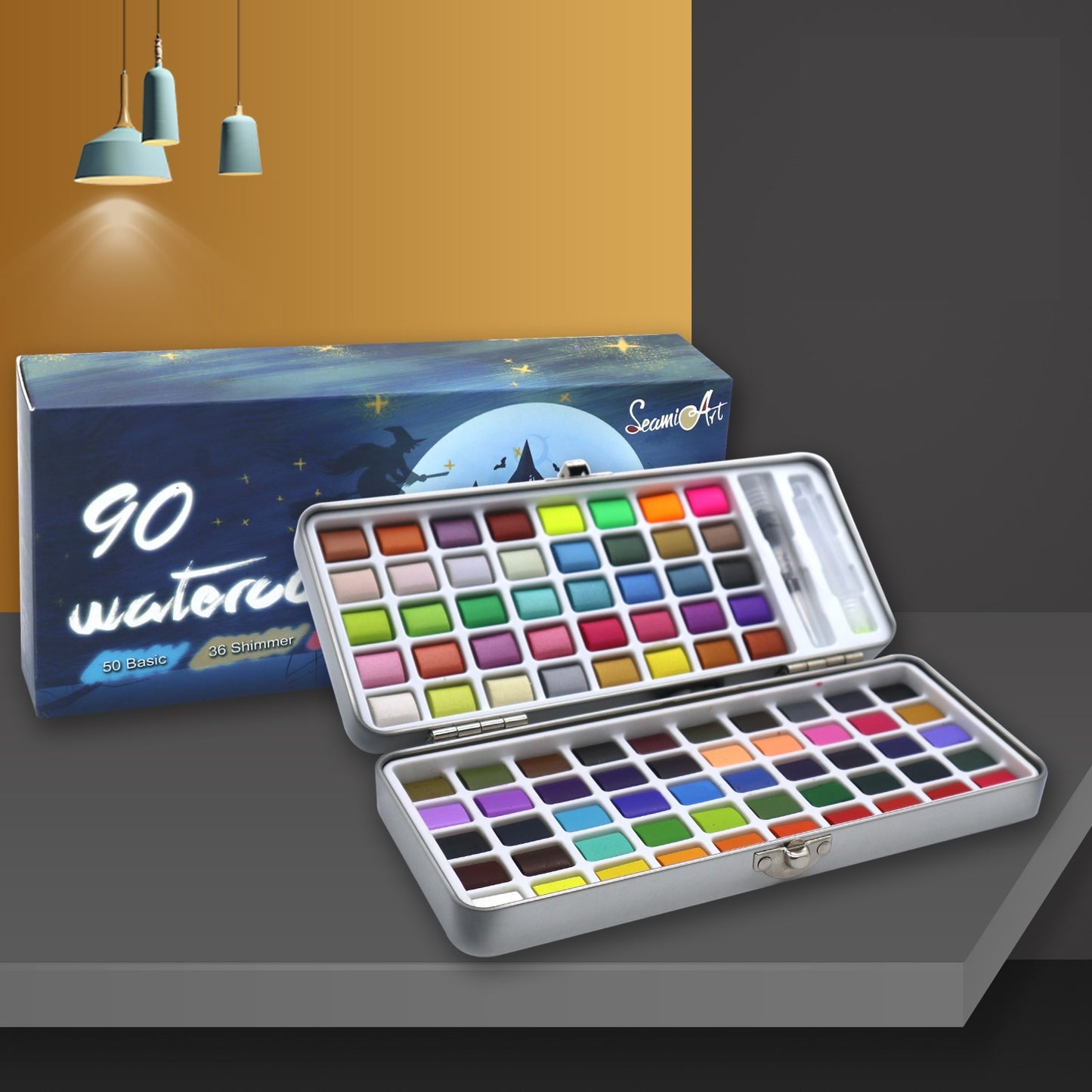 Glitter Pigments Watercolor Paint Set (50/72/90 colors/set)