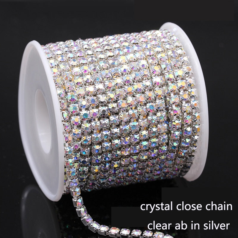 1-10 Yard/Roll Cryistal Rhinestone Trim (2-4mm)