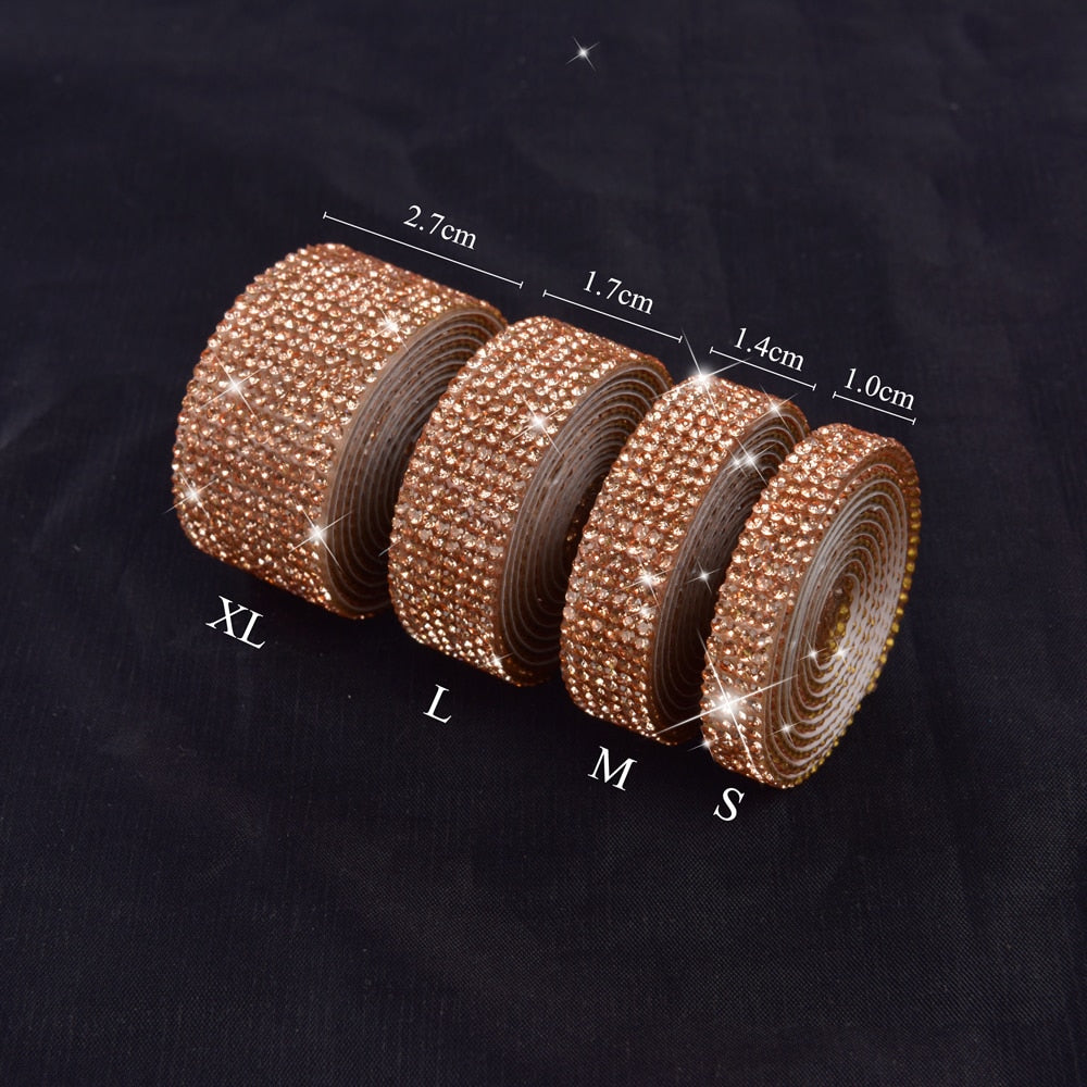 Decorative Crystal Rhinestone Tape (color and size options)