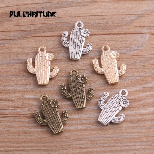 Zinc Alloy Cactus Charms 10/set