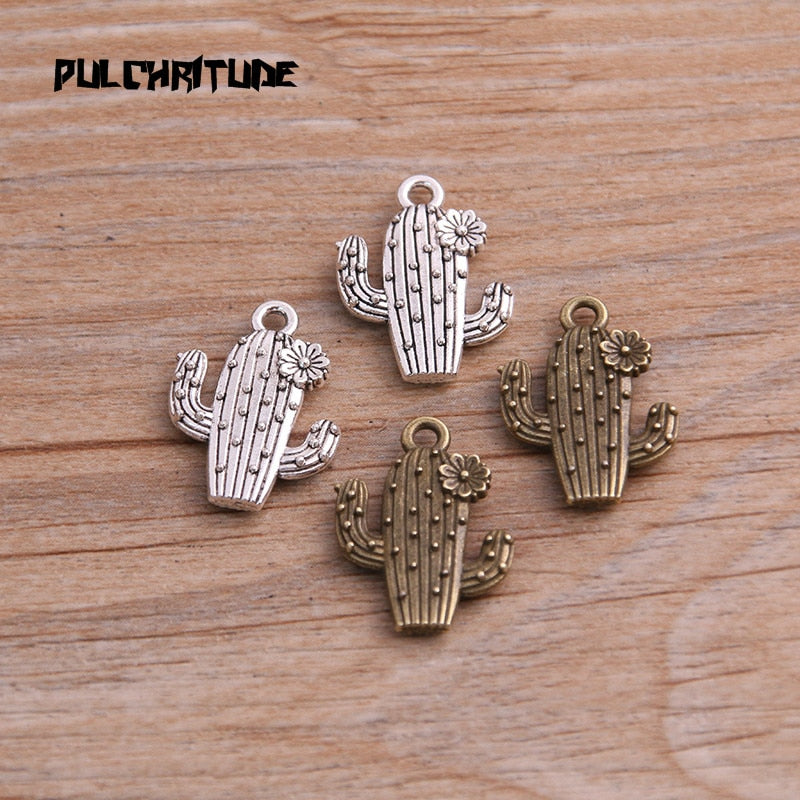 Zinc Alloy Cactus Charms 10/set