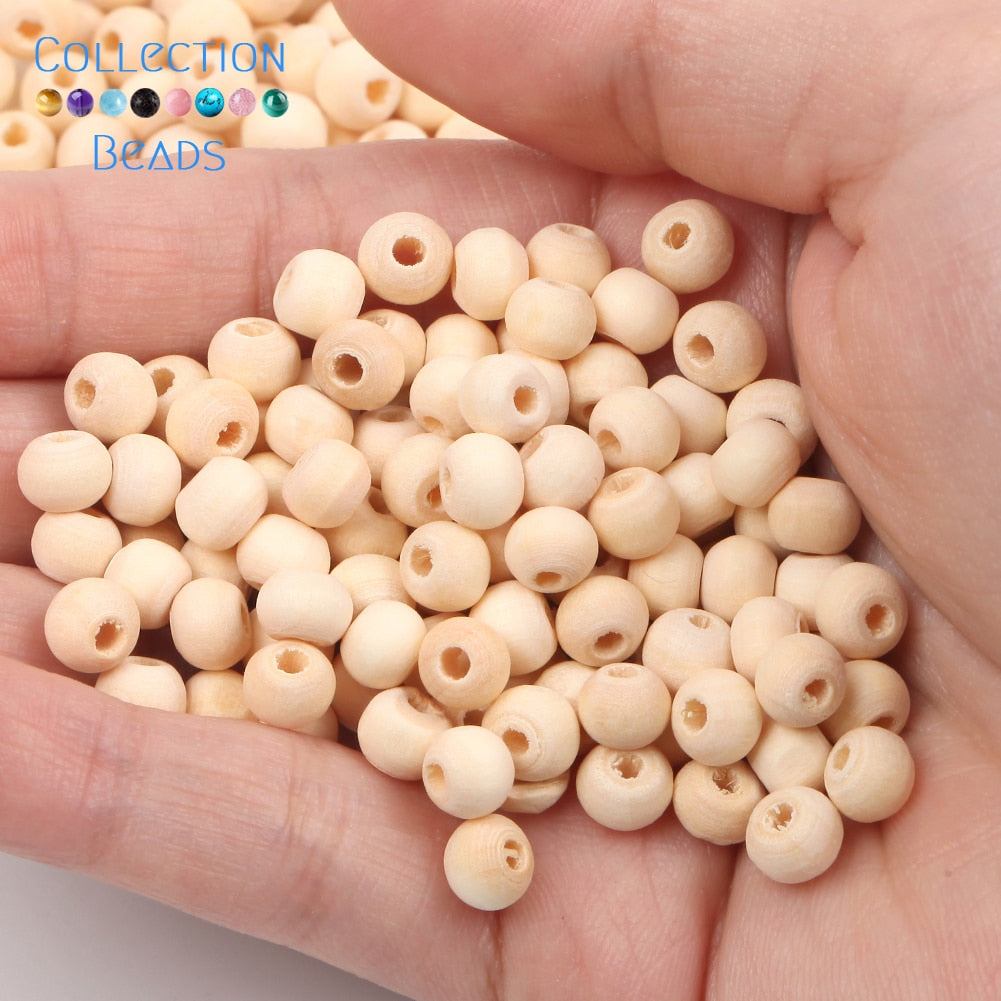 Natural Wood Beads (size options)