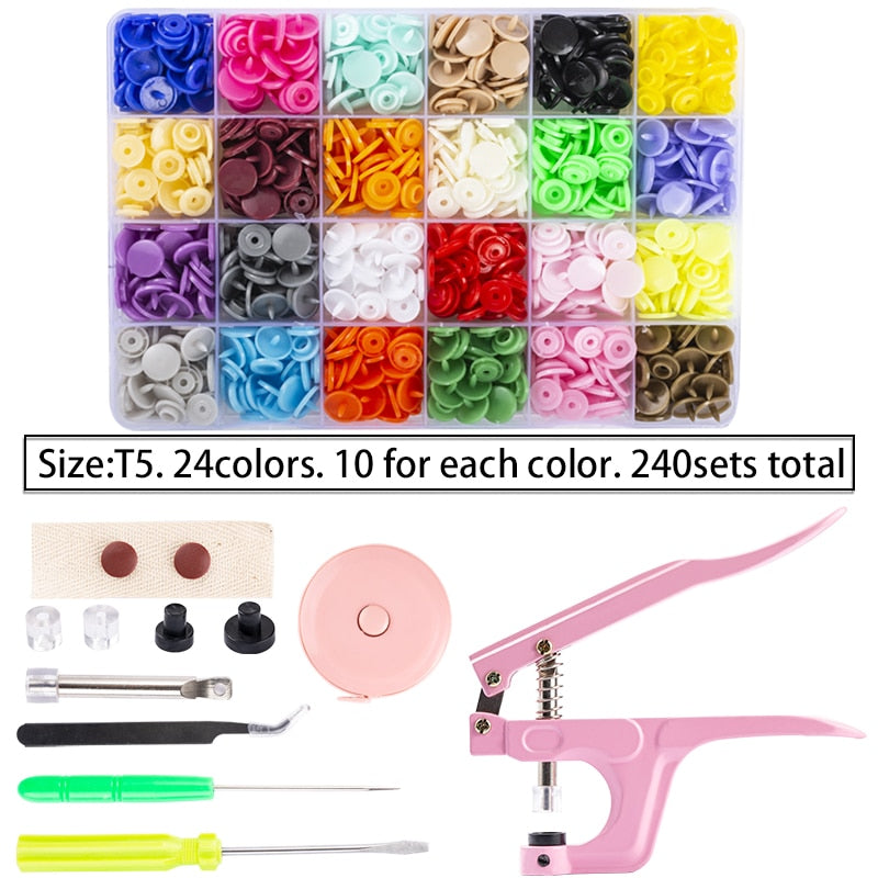 150-900 Sets 36 Color Plastic Snap Buttons with Snaps Pliers Tool Kit & Storage Container