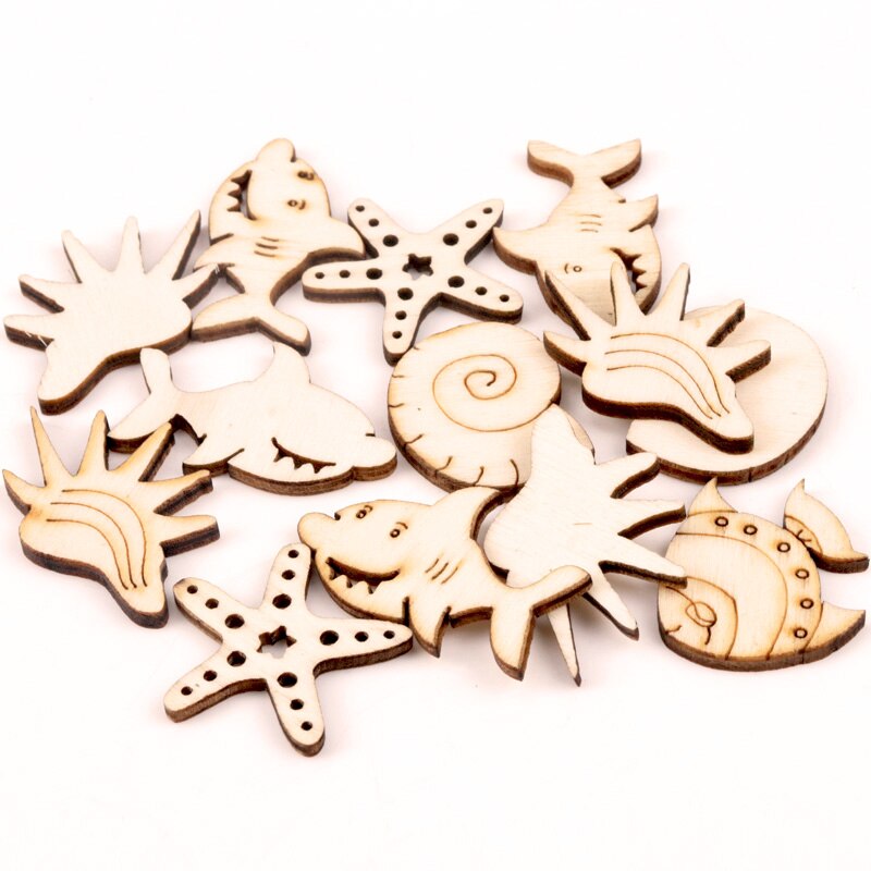 Wooden Decorative Embellishments (style options, 20 or 50/pack)