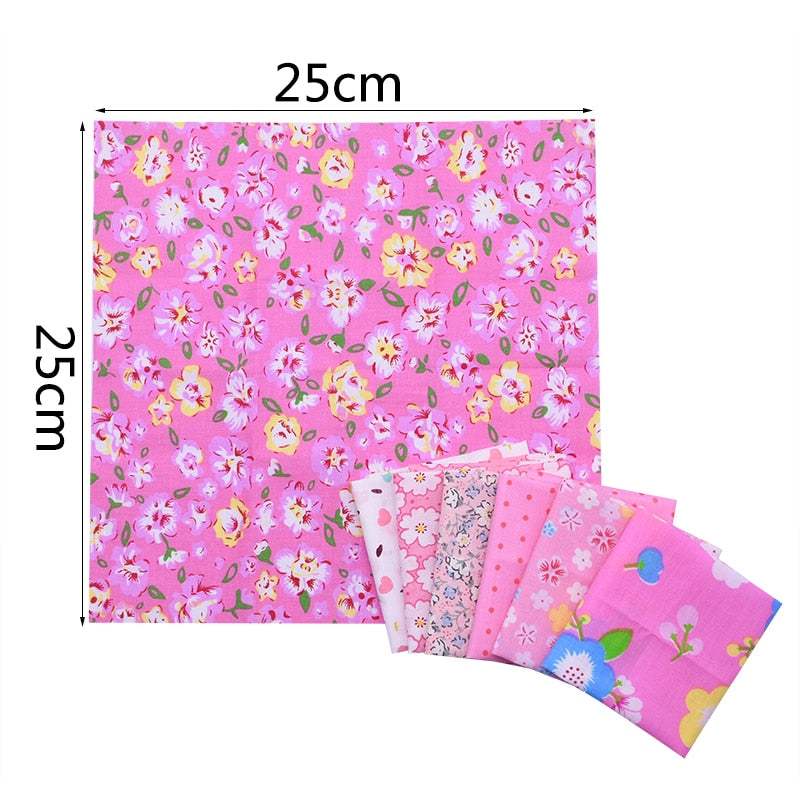 7pcs/set Flower Pattern Cotton Fabric