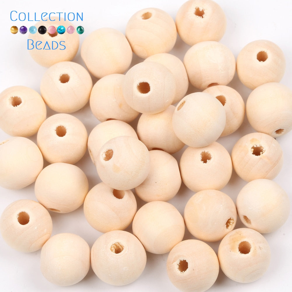 Natural Wood Beads (size options)