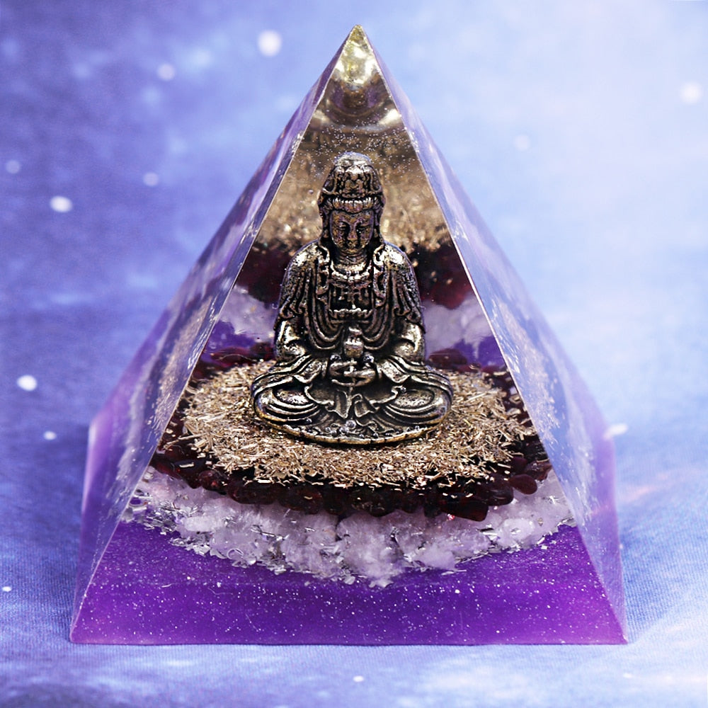 Orgonite Crystal Pyramid Chakra Energy/Protection/Luck