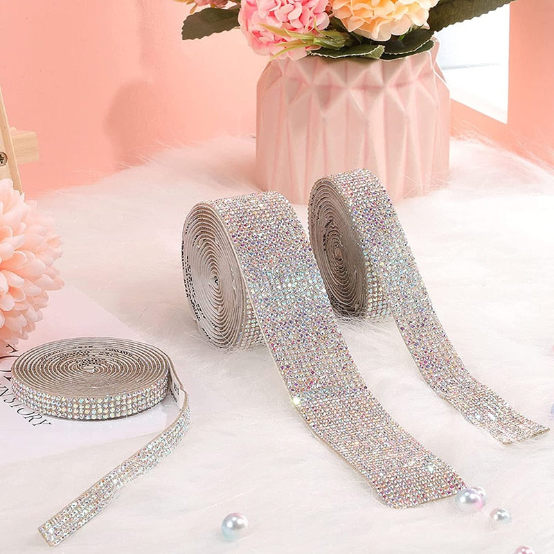 Decorative Crystal Rhinestone Tape (color and size options)