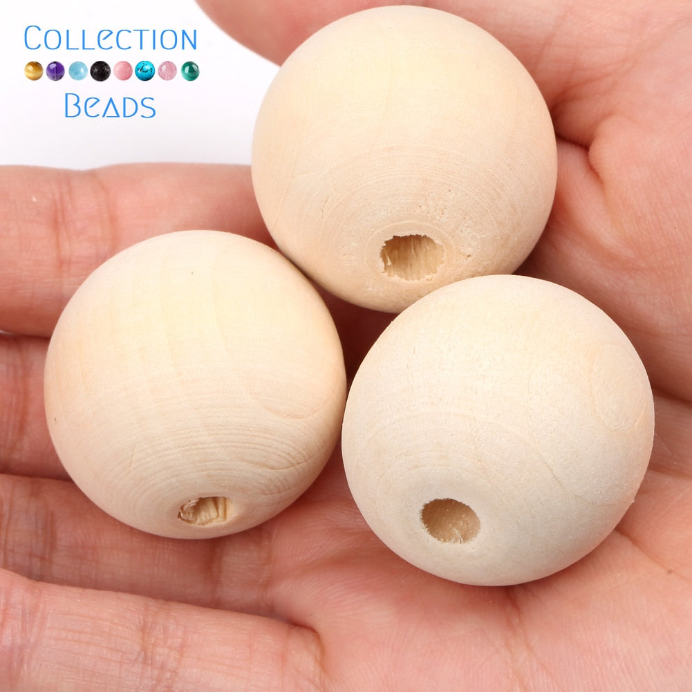 Natural Wood Beads (size options)