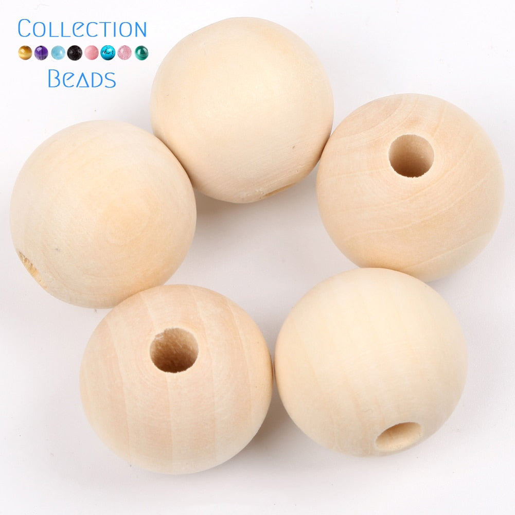 Natural Wood Beads (size options)