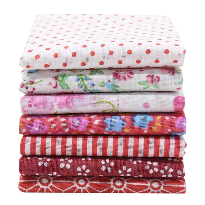 7pcs/set Flower Pattern Cotton Fabric