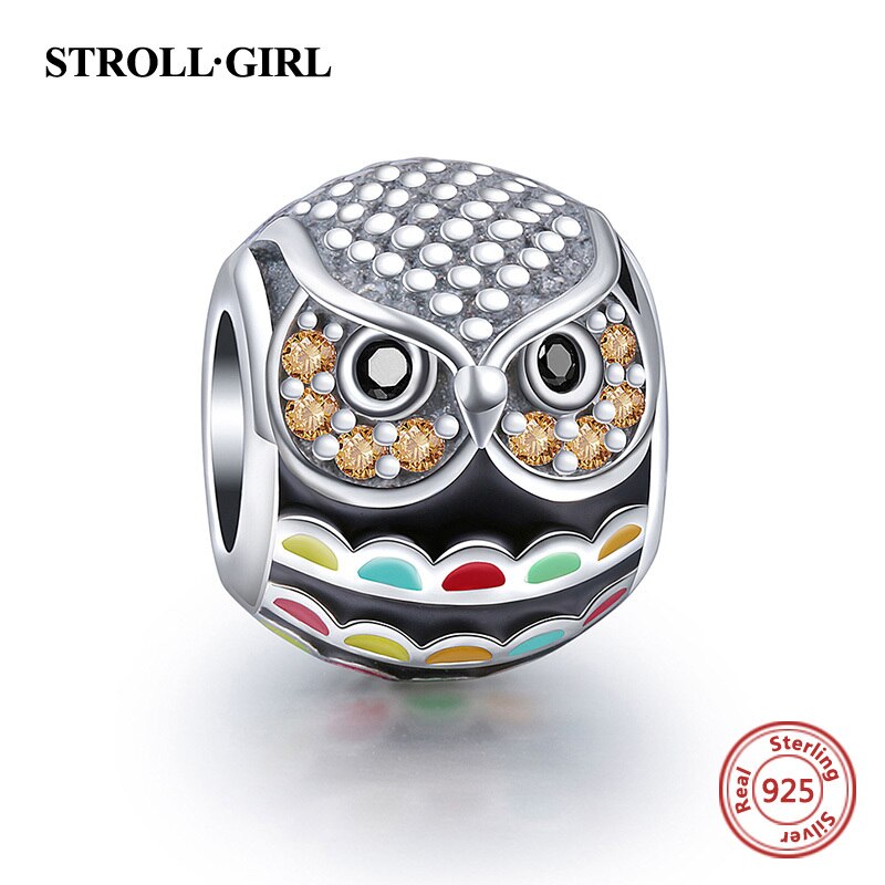 Sterling Silver Colorful Owl Series Charms