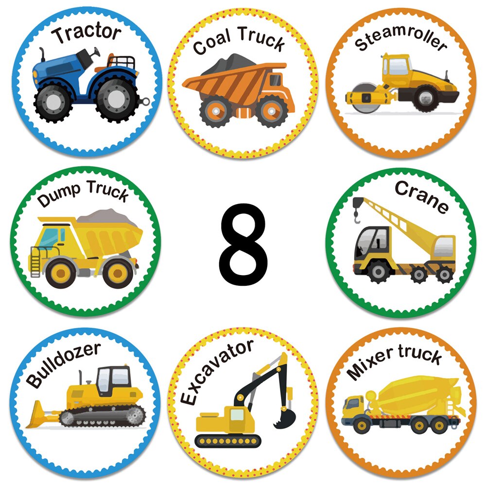 Children's Truck Stickers (different syles, 100/300/500 per set)