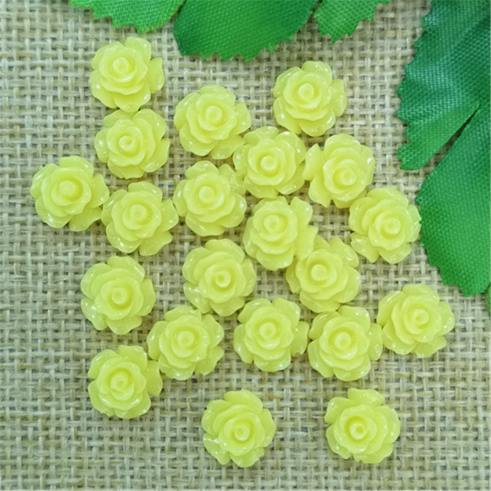 Resin Rose Buds Buttons (80/pack, color options)