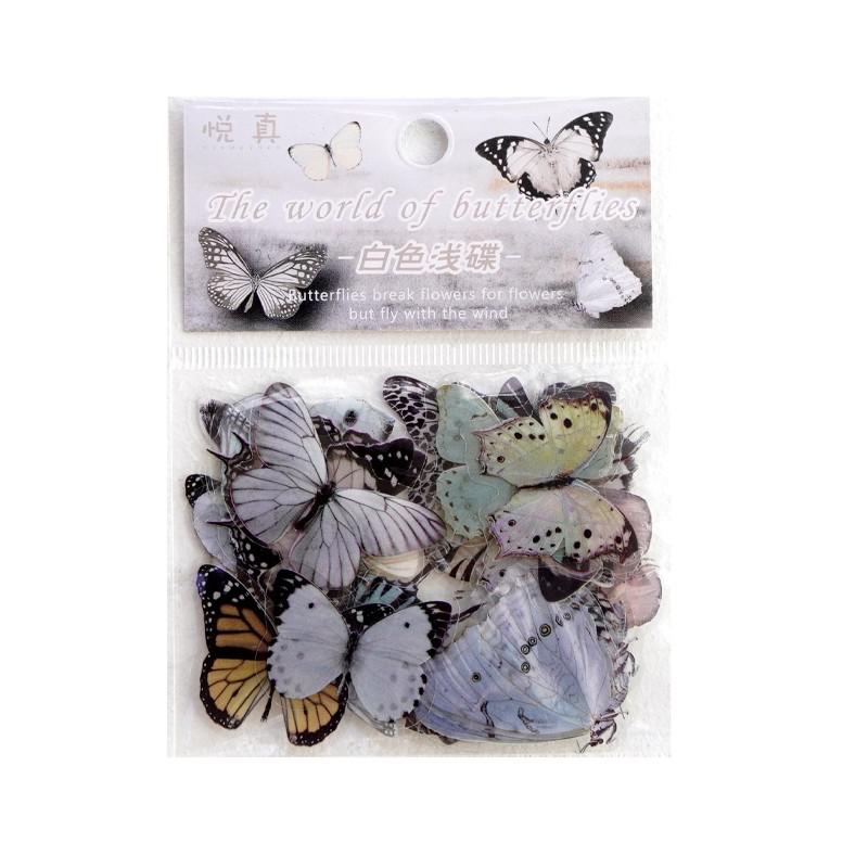 Elegant Butterfly Stickers (40/pack, color options)