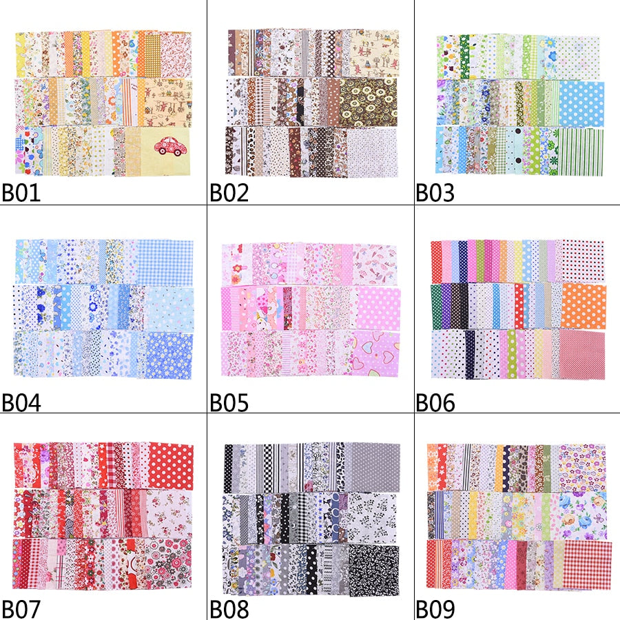 7-50pcs Assorted Floral Printed Cotton Fabric