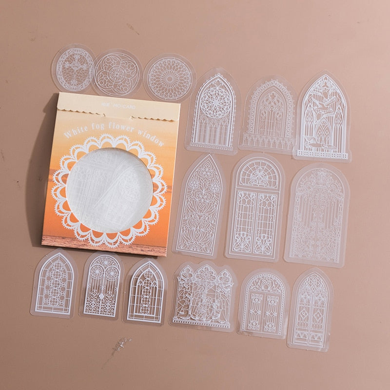 Transparent Decorative Lace Stickers (30/pack, style options)