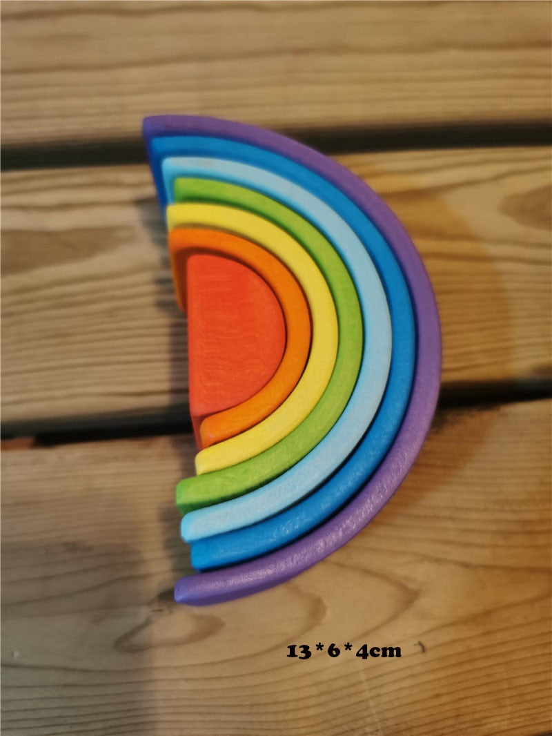 Montessori Wooden Rainbow Stacking Blocks