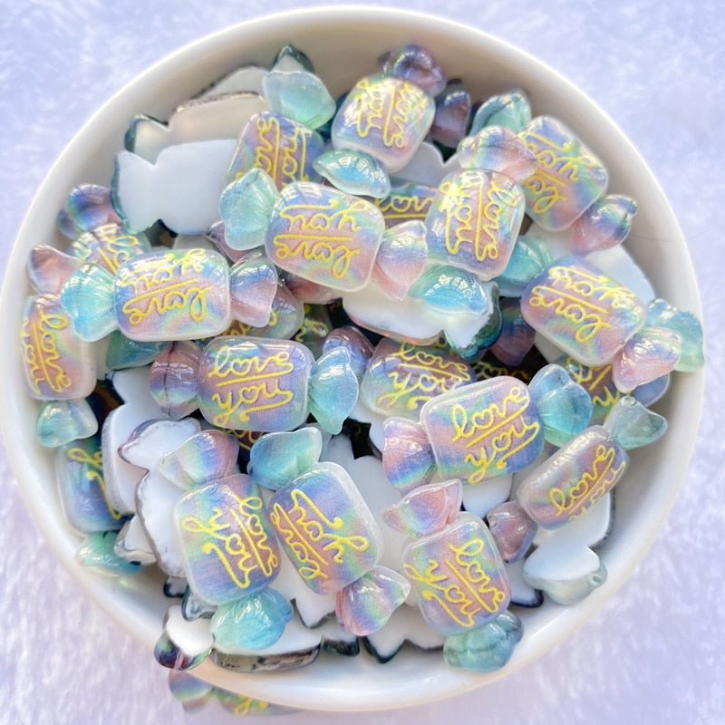 Cute Mini Mixed Candy 3D Resin Charms (12/pack, color options)