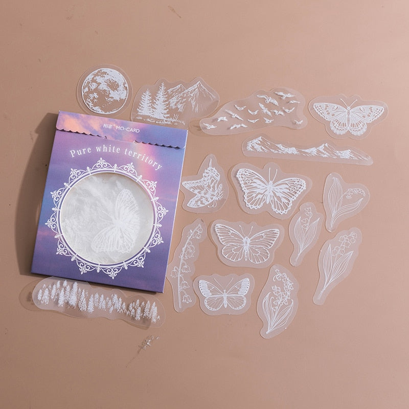 Transparent Decorative Lace Stickers (30/pack, style options)