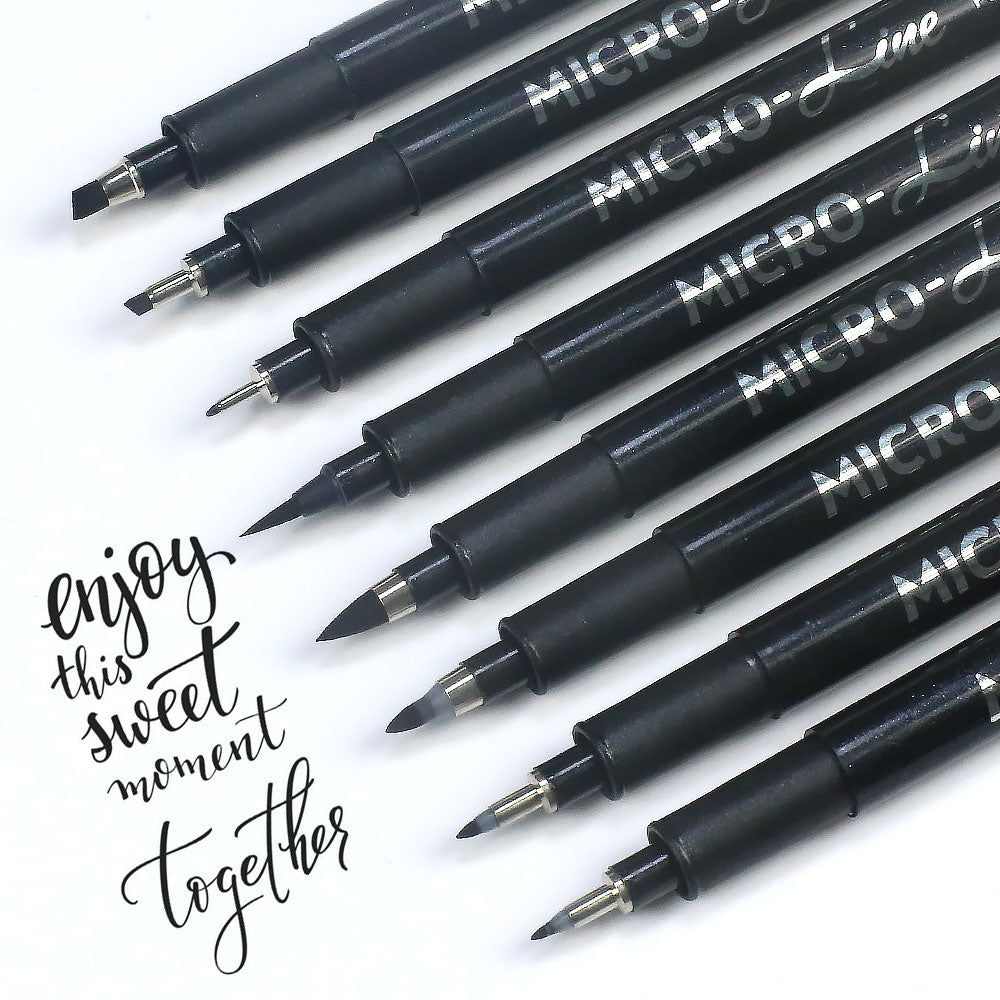 Calligraphy Hand Lettering Pen Set (8 black or 7 black with 2 white/set)