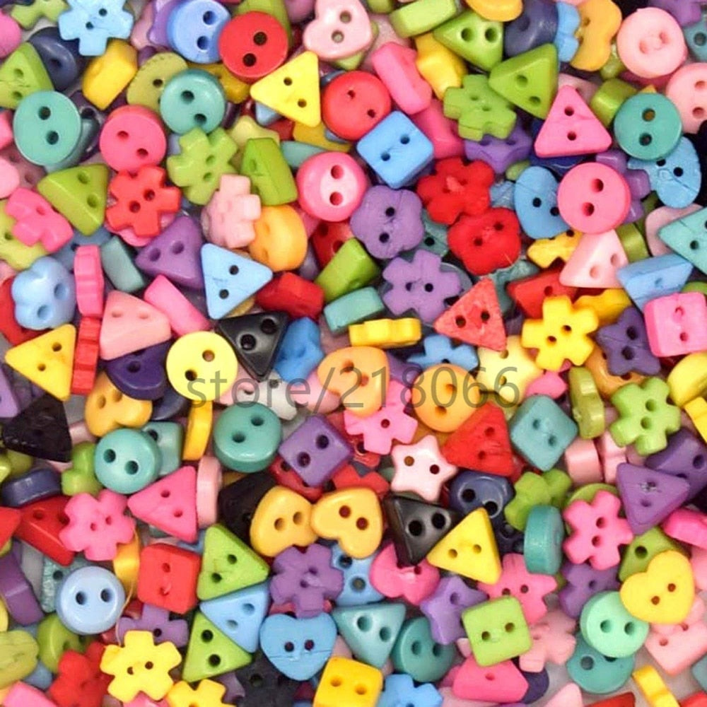 100/300pcs/lot Assorted Colors/Shapes Resin Buttons