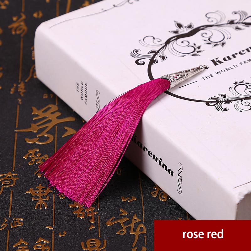 2PCS 14cm Cone Alloy Cap Silk Tassel