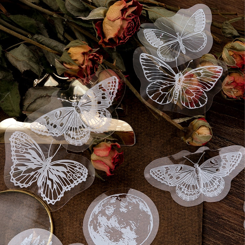 Transparent Decorative Lace Stickers (30/pack, style options)