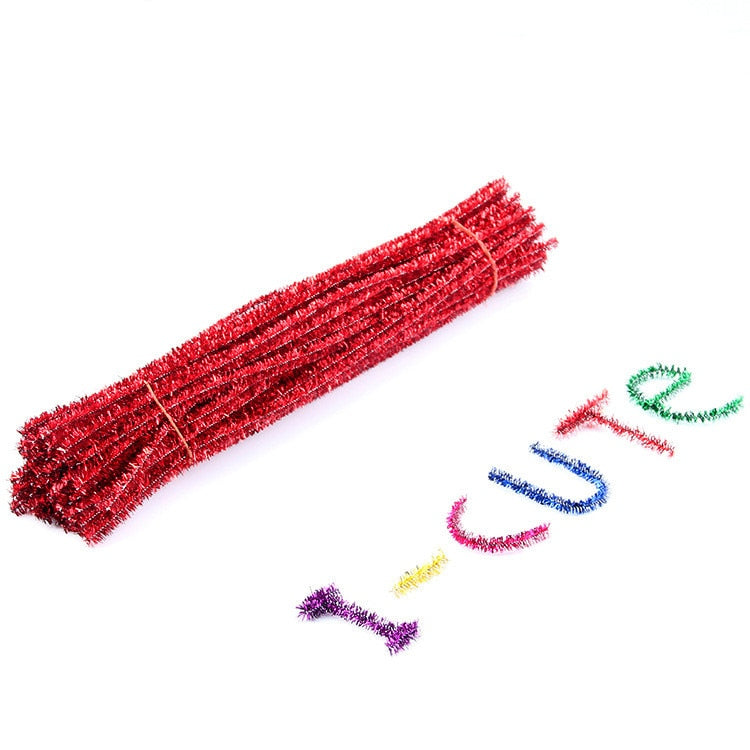 100Pcs Glitter Chenille Pipe Cleaners