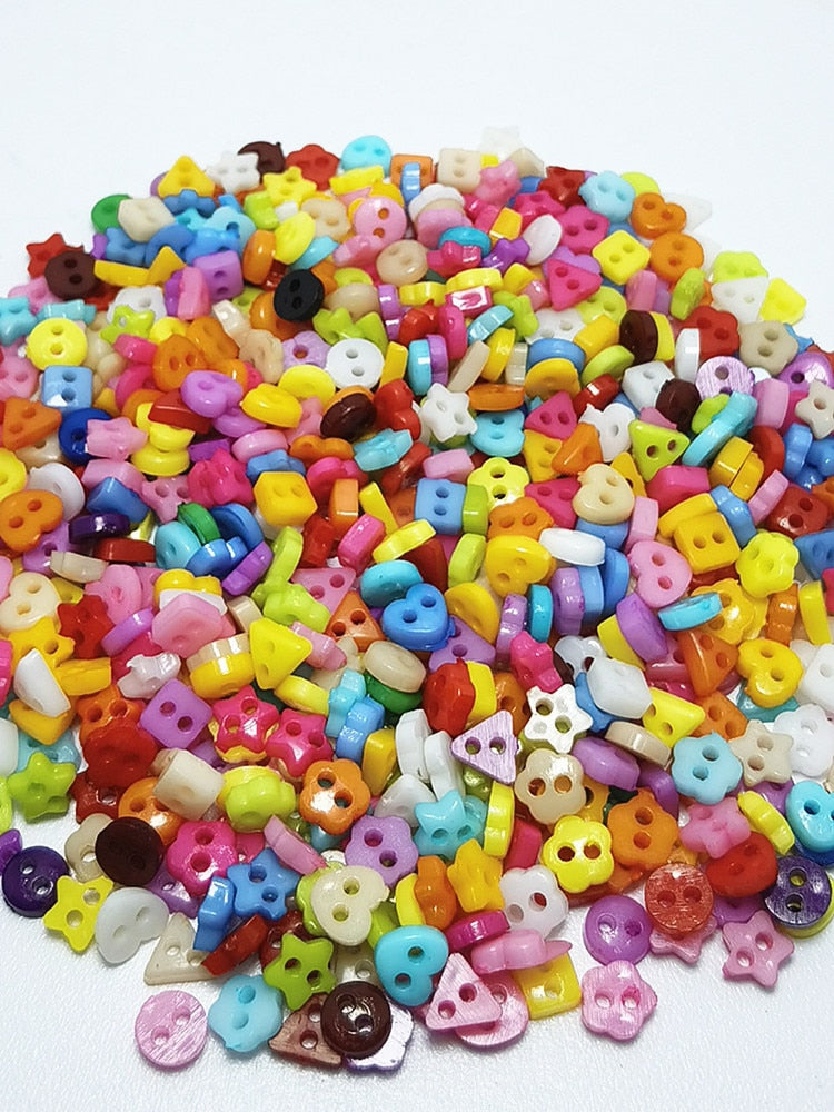 100/300pcs/lot Assorted Colors/Shapes Resin Buttons