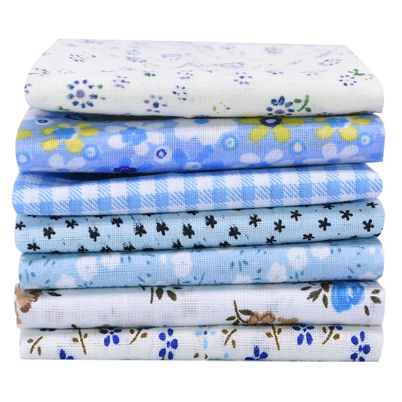 7pcs/set Flower Pattern Cotton Fabric