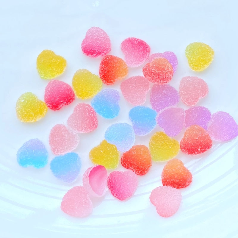 Resin Flatback Heart (50/pack, color options)