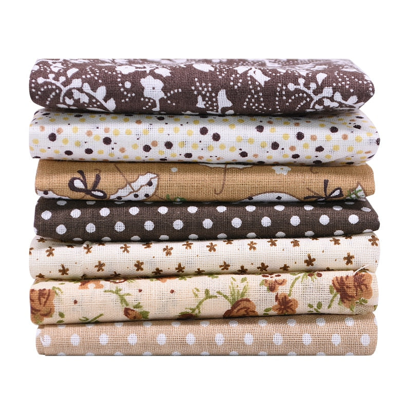 7pcs/set Flower Pattern Cotton Fabric