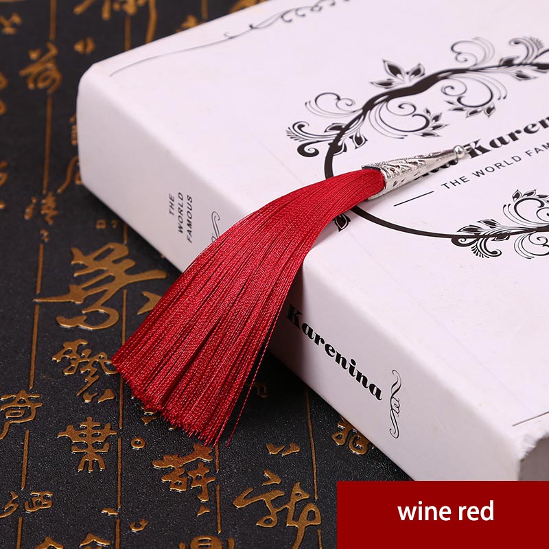 2PCS 14cm Cone Alloy Cap Silk Tassel