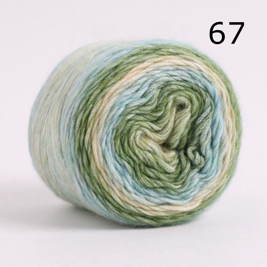 Rainbow Woolen Yarn Soft Hand Woven Cake Yarn