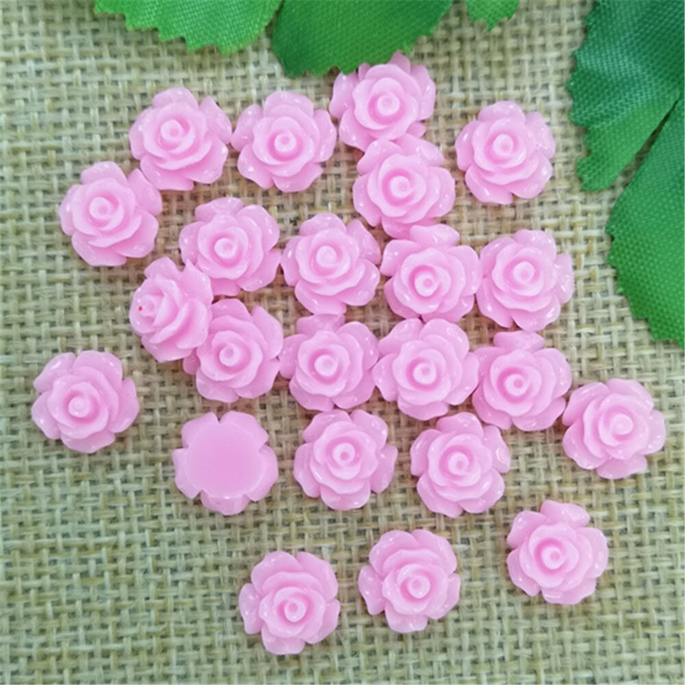 Resin Rose Buds Buttons (80/pack, color options)